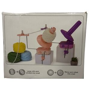 Electric Yarn Ball Winder Dual-Use Hand Automatic Speed Control Pink Cream